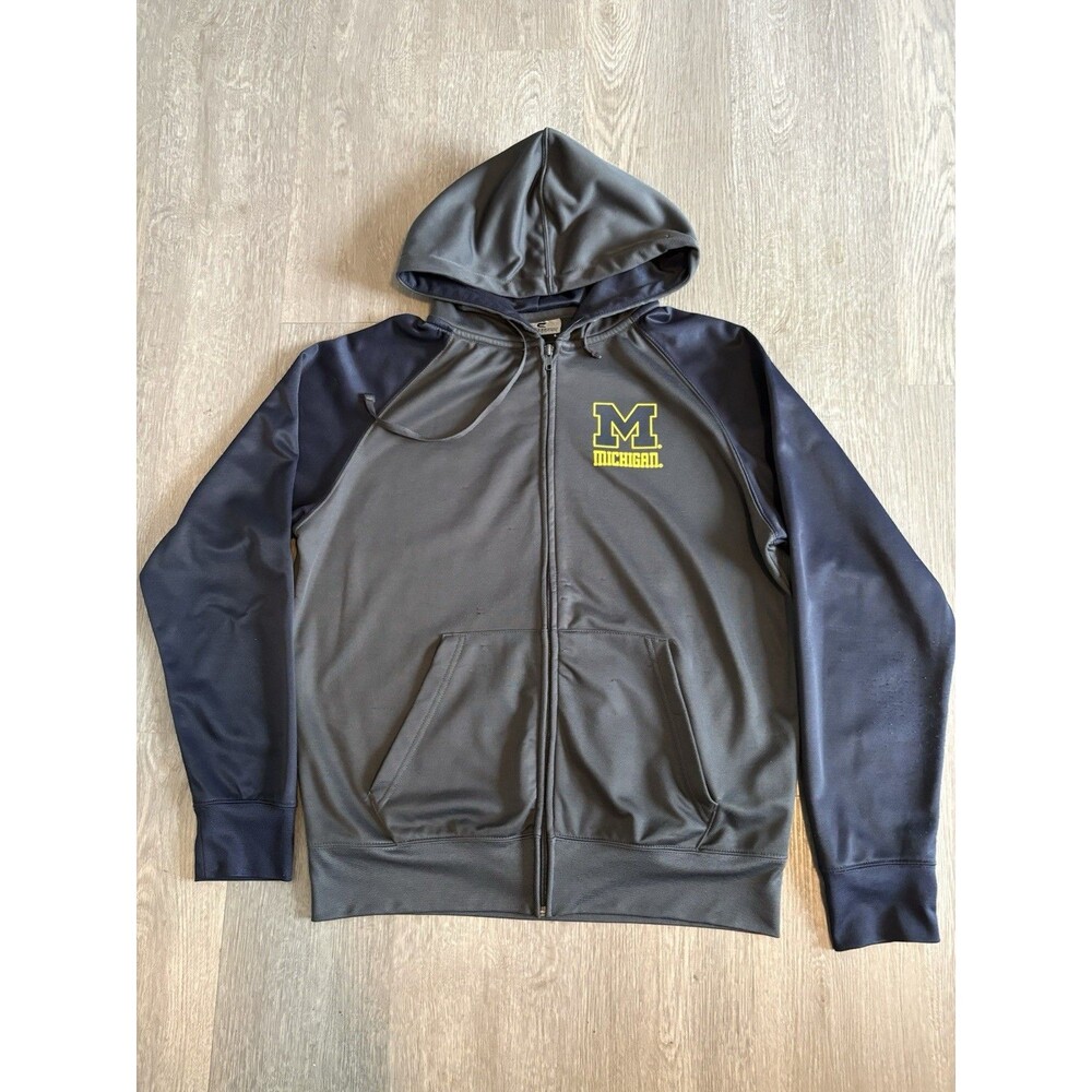 Colosseum Athletics, Michigan Wolverines, Full-Zip jacket, Gray,  Mens Large